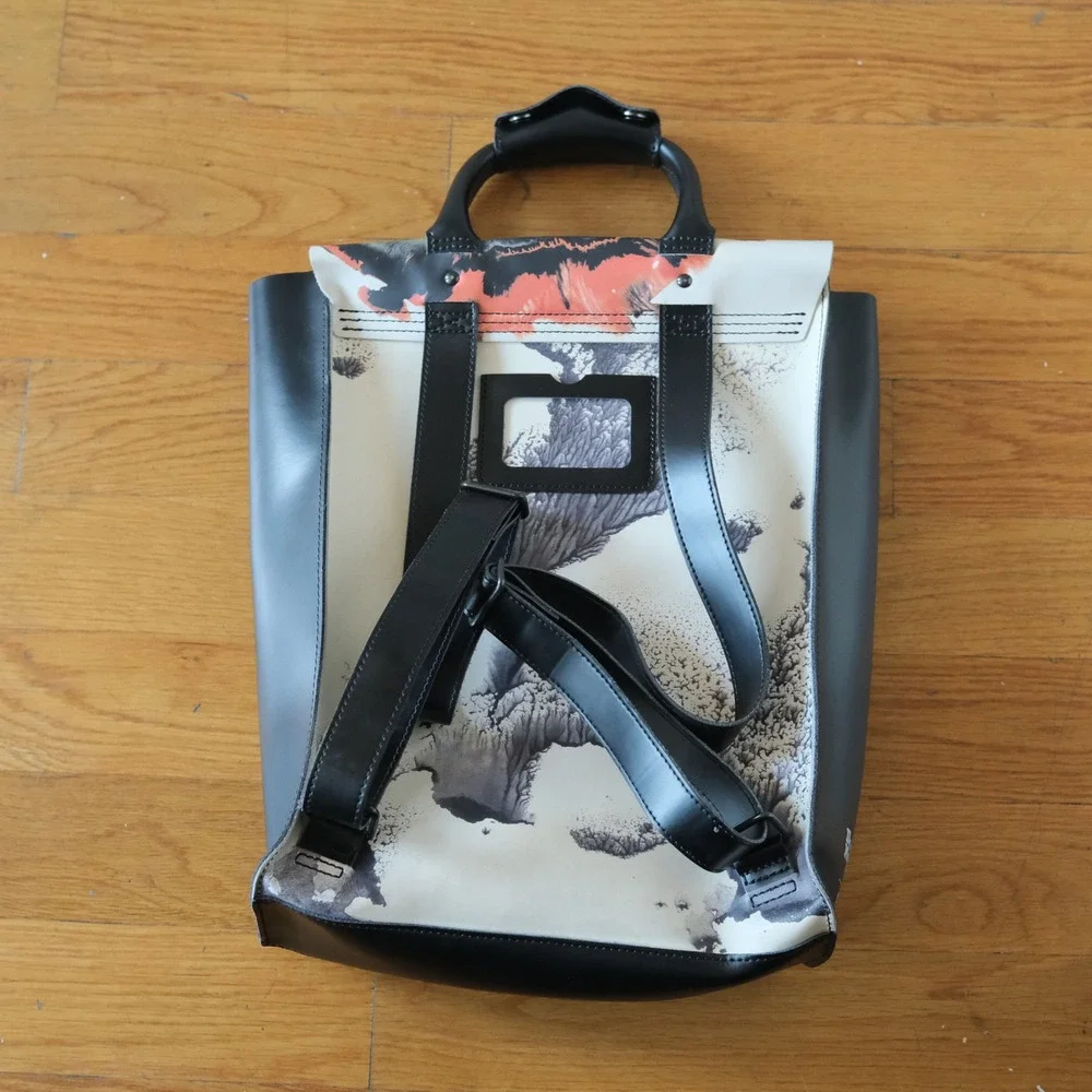 Dr Martens Backpack Unisex Multicolor Abstract Print Leather Large Satchel